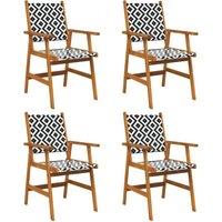 Berkfield Home Garden Chairs 4 pcs Solid Acacia Wood in Brown
