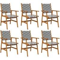 Berkfield Home Garden Chairs 6 pcs Solid Acacia Wood in Brown