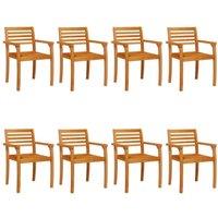 Berkfield Home Garden Chairs 8 pcs 59x55x85 cm Solid Wood Acacia in Brown | Size: 59 x 55 x 85 cm