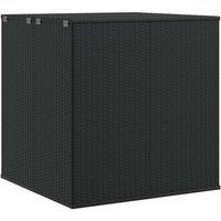 Berkfield Home Garden Cushion Box PE Rattan 100x97.5x104 cm Black