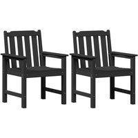 Berkfield Home Garden Dining Chairs 2 pcs Black HDPE