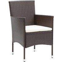 Berkfield Home Garden Dining Chairs 2 pcs Poly Rattan Brown