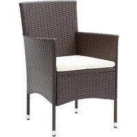 Berkfield Home Garden Dining Chairs 4 pcs Poly Rattan Brown