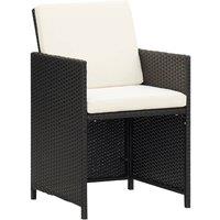 Berkfield Home Garden Dining Chairs with Cushions 4 pcs Black Poly Rattan