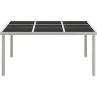 Berkfield Home Garden Dining Table 170x170x74.5 cm Glass & Steel in Black