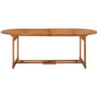 Berkfield Home Garden Dining Table 220x90x75 cm Solid Acacia Wood in Brown | Size: 220 x 90 x 75 cm