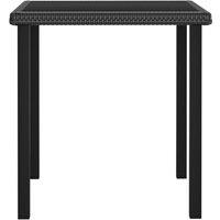 Berkfield Home Garden Dining Table Black 70x70x73 cm Poly Rattan | Size: 70 x 70 x 73 cm