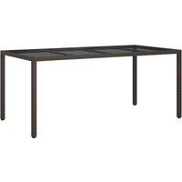 Berkfield Home Garden Dining Table Brown 190x90x75 cm Poly Rattan | Size: 190 x 90 x 75 cm