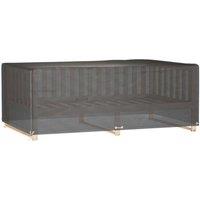 Berkfield Home Garden Furniture Covers 2 pcs 12 Eyelets 213x132x75 cm Rectangular in Black | Size: 213 x 132 x 75 cm