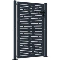 Berkfield Home Garden Gate Anthracite 105x130 cm Steel Square Design in Dark Grey