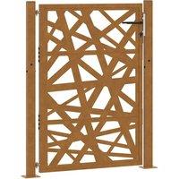 Berkfield Home Garden Gate 105x130 cm Weathering Steel Leaf Design in Brown