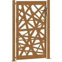 Berkfield Home Garden Gate 105x155 cm Weathering Steel Light Design in Brown