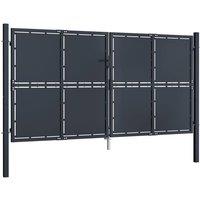 Berkfield Home Garden Gate Steel 300x150 cm Anthracite in Dark Grey