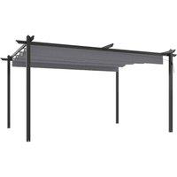 Berkfield Home Garden Gazebo with Retractable Roof 4x3 m Anthracite in Black