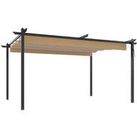 Berkfield Home Garden Gazebo with Retractable Roof 4x3 m Taupe in Beige