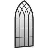Berkfield Home Garden Mirror Black 70x30 cm Iron for Outdoor Use