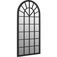 Berkfield Home Garden Mirror Black 90x45 cm Iron for Outdoor Use