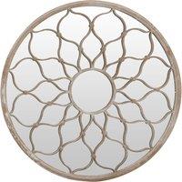 Berkfield Home Garden Mirror Sand 60x3 cm Iron Round for Outdoor Use in Beige