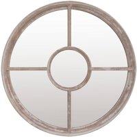 Berkfield Home Garden Mirror Sand 60x4 cm Iron Round for Outdoor Use in Beige