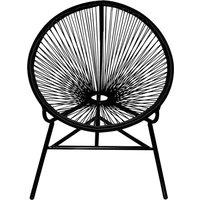 Berkfield Home Garden Moon Chair Poly Rattan Black
