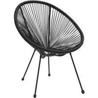 Berkfield Home Garden Moon Chairs 2 pcs Rattan Black