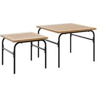 Berkfield Home Garden Nest of Coffee Tables 2 pcs Brown & Black Steel