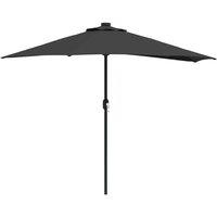 Berkfield Home Garden Parasol Black 280 cm diameter Fabric