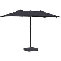 Berkfield Home Garden Parasol Folding Black 385 x 209 x 244 cm Fabric