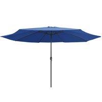 Berkfield Home Garden Parasol with Metal Pole 390 cm Azure Blue