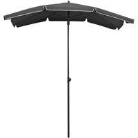 Berkfield Home Garden Parasol with Pole 200x130 cm Anthracite in Black