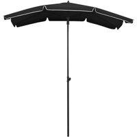 Berkfield Home Garden Parasol with Pole 200x130 cm Black