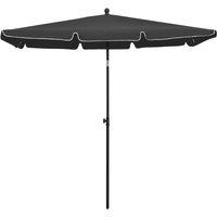 Berkfield Home Garden Parasol with Pole 210x140 cm Anthracite in Black