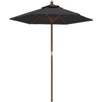 Berkfield Home Garden Parasol with Wooden Pole Black 196x231 cm