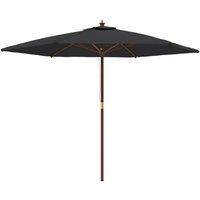 Berkfield Home Garden Parasol with Wooden Pole Black 299x240 cm