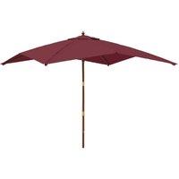 Berkfield Home Garden Parasol with Wooden Pole Bordeaux Red 300x300x273 cm | Size: 300 x 300 x 273 cm