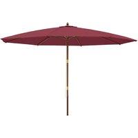 Berkfield Home Garden Parasol with Wooden Pole Bordeaux Red 400x273 cm