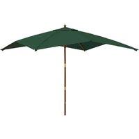 Berkfield Home Garden Parasol with Wooden Pole Green 300x300x273 cm | Size: 300 x 300 x 273 cm