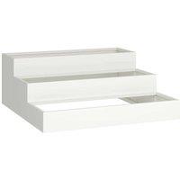 Berkfield Home Garden Planter 3-Tier 90x90x35 cm White Steel | Size: 90 x 90 x 35 cm