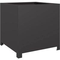 Berkfield Home Garden Planter Black 50x50x50 cm Steel | Size: 50 x 50 x 50 cm