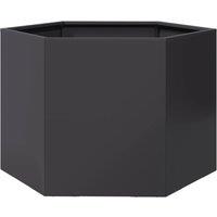 Berkfield Home Garden Planter Black Hexagon 69x60x45 cm Steel | Size: 69 x 60 x 45 cm