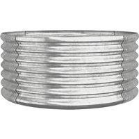 Berkfield Home Garden Planter Powder-coated Steel 80x80x36 cm Silver | Size: 80 x 80 x 36 cm