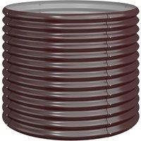 Berkfield Home Garden Planter Powder-coated Steel 80x80x68 cm Brown | Size: 80 x 80 x 68 cm