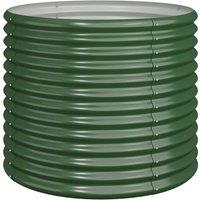 Berkfield Home Garden Planter Powder-coated Steel 80x80x68 cm Green | Size: 80 x 80 x 68 cm