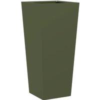 Berkfield Home Garden Planter Olive Green 35x35x75 cm Steel | Size: 35 x 35 x 75 cm