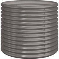 Berkfield Home Garden Planter Powder-coated Steel 80x80x68 cm Grey | Size: 80 x 80 x 68 cm