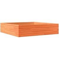 Berkfield Home Garden Planter Wax Brown 100x100x23 cm Solid Wood Pine | Size: 100 x 100 x 23 cm