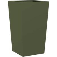 Berkfield Home Garden Planter Olive Green 45x45x75 cm Steel | Size: 45 x 45 x 75 cm