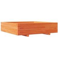 Berkfield Home Garden Planter Wax Brown 100x100x26.5 cm Solid Wood Pine