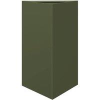 Berkfield Home Garden Planter Olive Green Triangular 50x43x75 cm Steel | Size: 50 x 43 x 75 cm