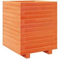 Berkfield Home Garden Planter Wax Brown 40x40x49.5 cm Solid Wood Pine